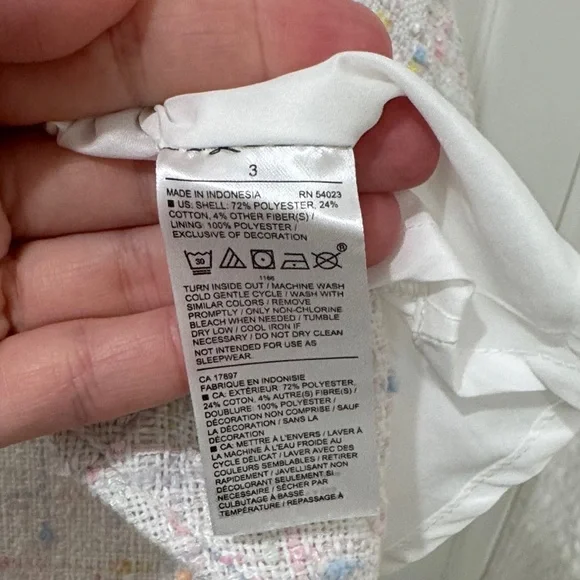 Janie & Jack Pink and White Boucle Girls Dress w Ruffle Sleeves | Collections - Picture 6 of 6